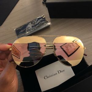 dior split sunglasses rose gold